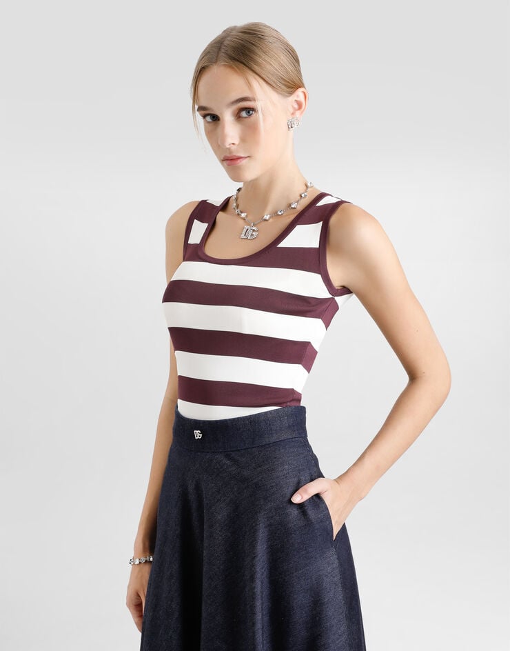 Dolce & Gabbana Camiseta Sin Mangas A Rayas De Viscosa