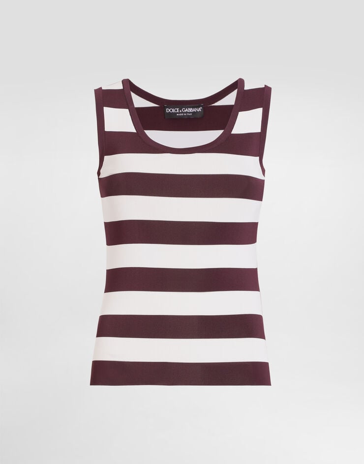Dolce & Gabbana Camiseta sin mangas a rayas de viscosa