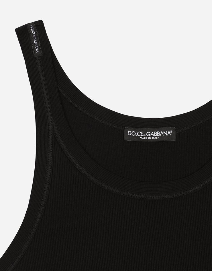Dolce & Gabbana Camiseta Sin Mangas De Algodón Acanalado Lavado