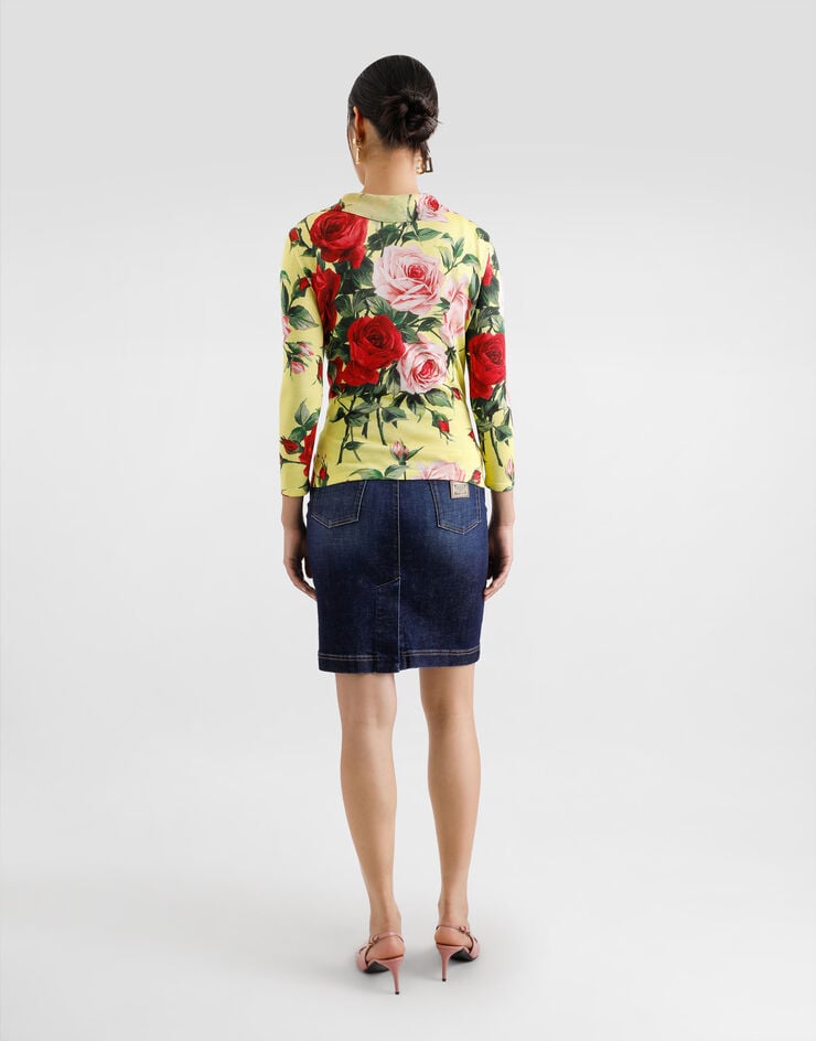 Dolce & Gabbana Camiseta Sin Mangas De Punto De Seda Con Estampado Bouquet