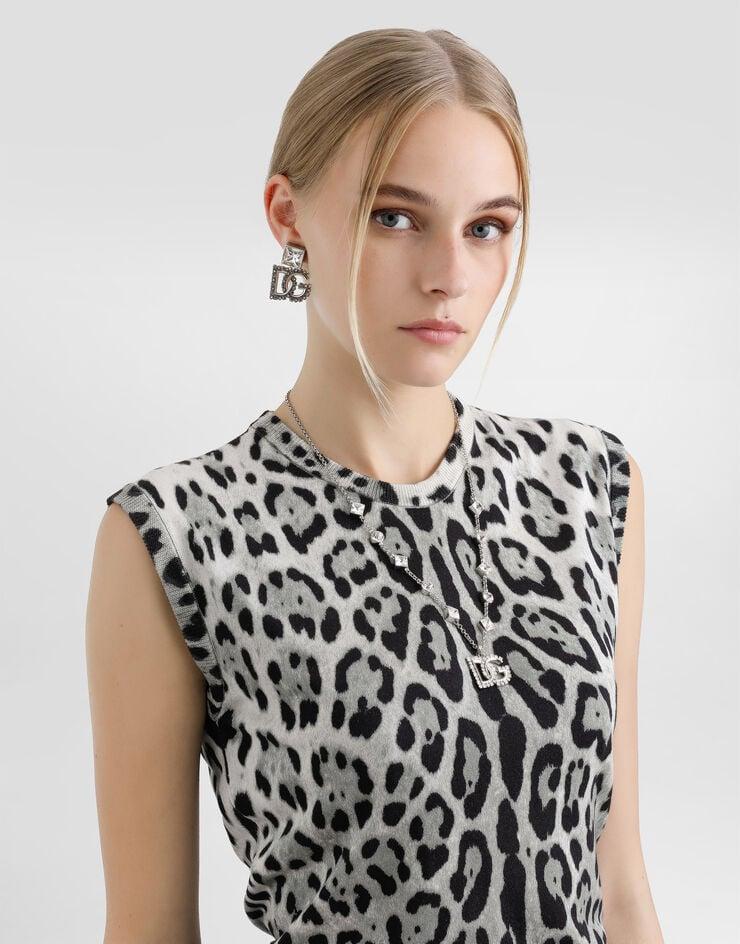 Dolce & Gabbana Camiseta Sin Mangas De Seda Estampado Leopardo