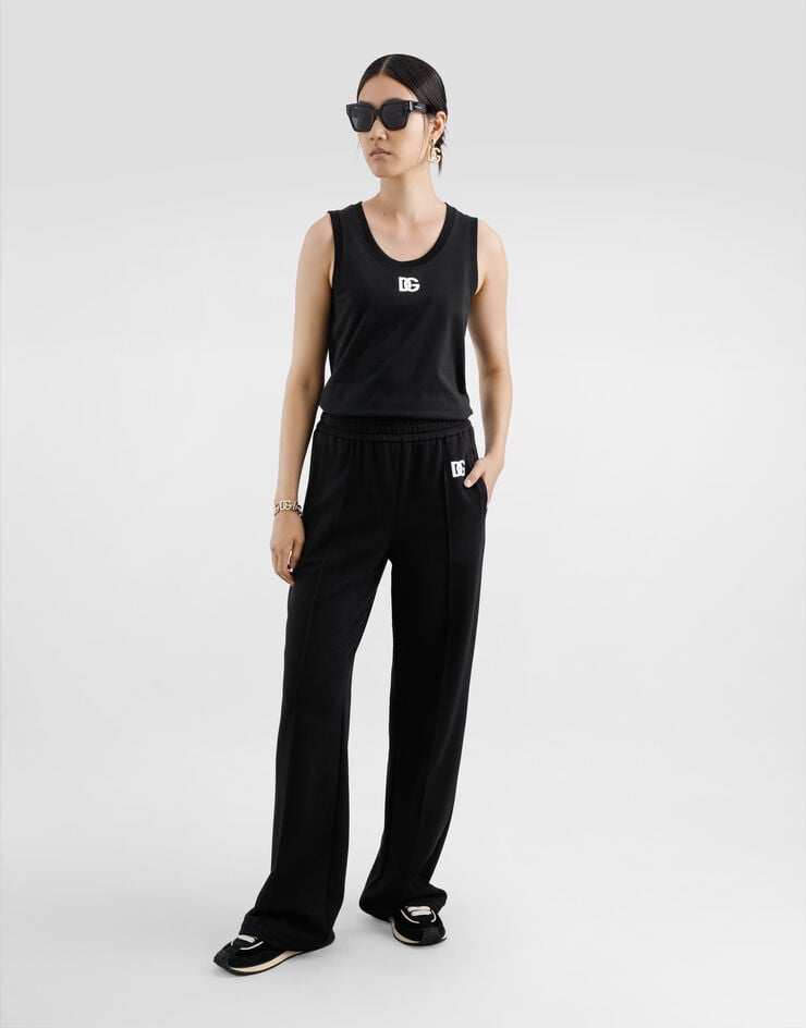 Dolce & Gabbana Camiseta Sin Mangas Holgada De Punto Con Logotipo DG Bordado