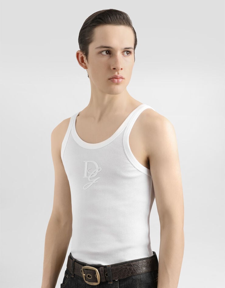 Dolce & Gabbana Camiseta Sin Mangas Slim Acanalada Con Bordado
