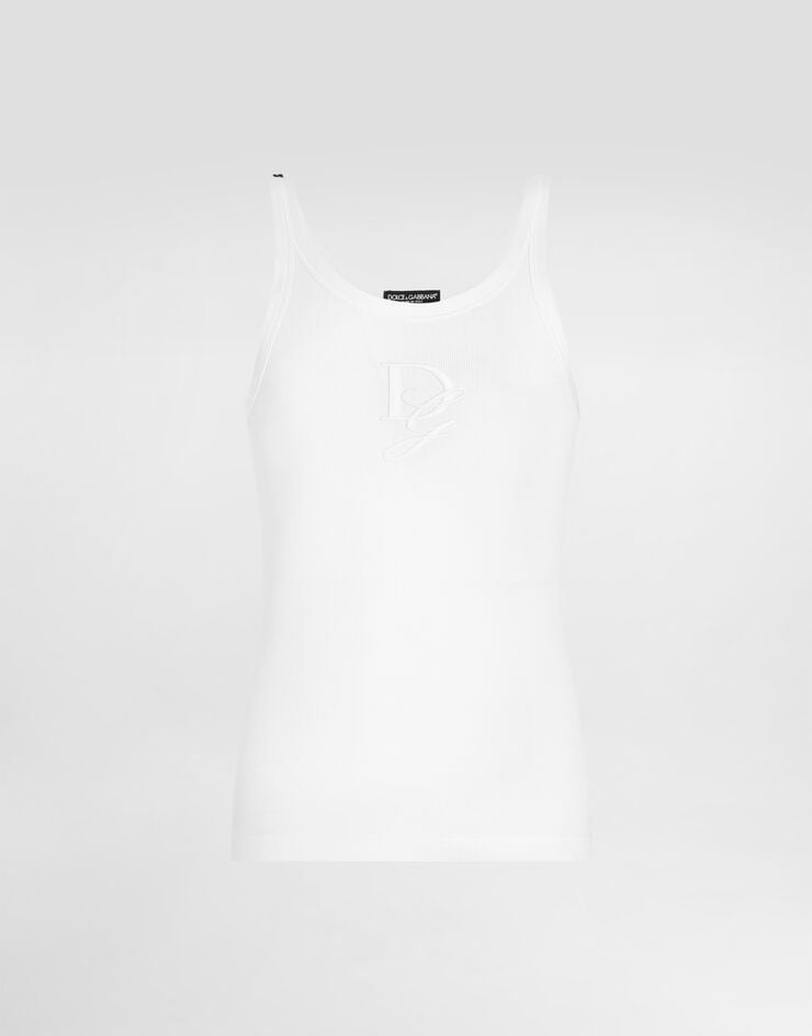 Dolce & Gabbana Camiseta sin mangas slim acanalada con bordado