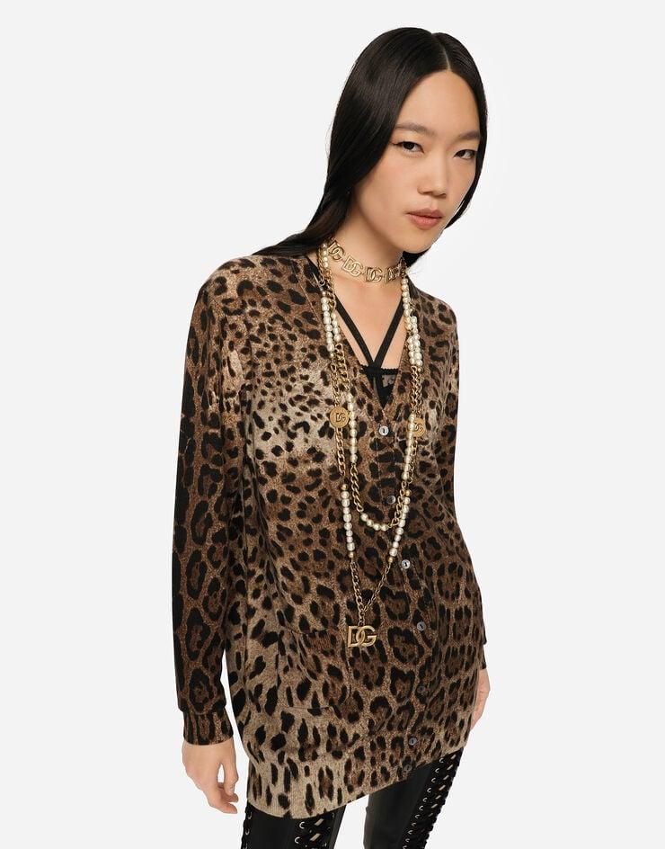 Dolce & Gabbana Cárdigan De Cachemira Estampado Leopardo