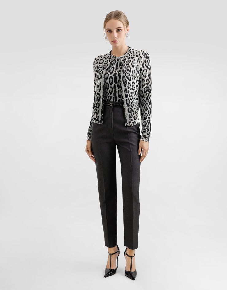 Dolce & Gabbana Cárdigan De Seda Con Estampado Leopardo