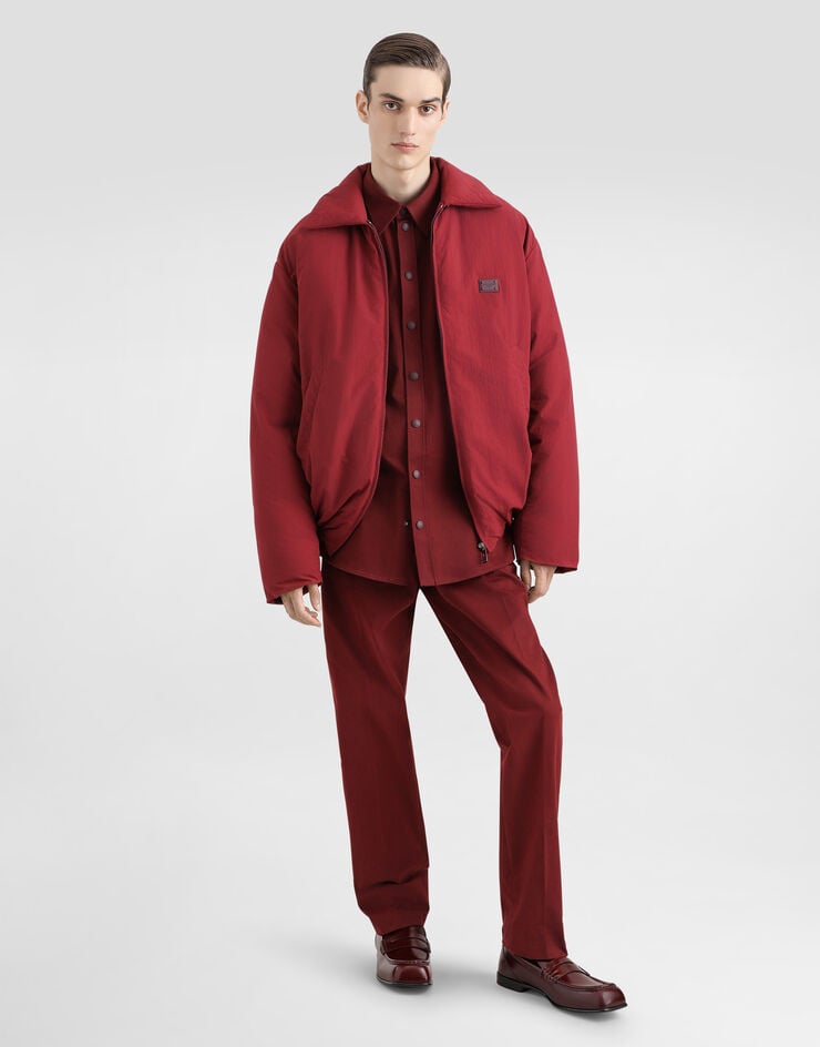 Dolce & Gabbana Cazadora Acolchada De Tejido Técnico Con Placa