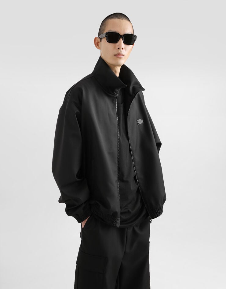 Dolce & Gabbana Cazadora De Lana Con Cuello Alto Y Placa