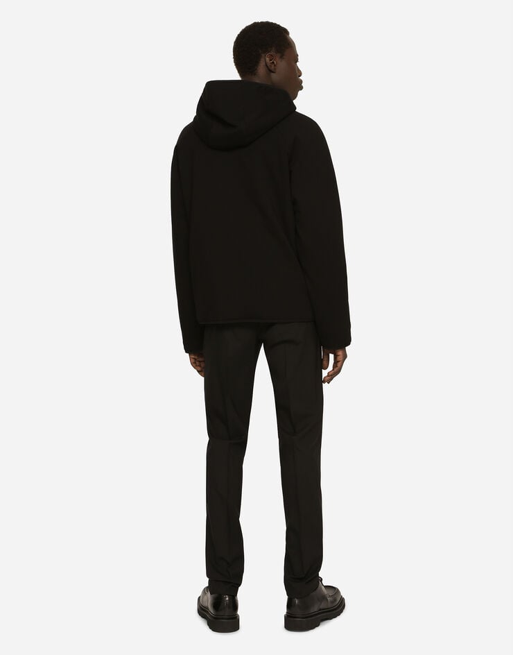 Dolce & Gabbana Cazadora De Punto Con Capucha Y Placa Con Logotipo