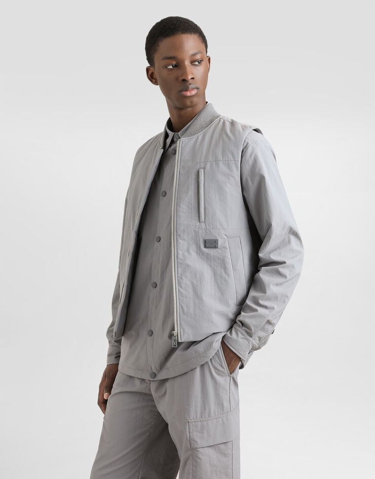 Dolce & Gabbana Chaleco Acolchado De Tejido Técnico Con Placa