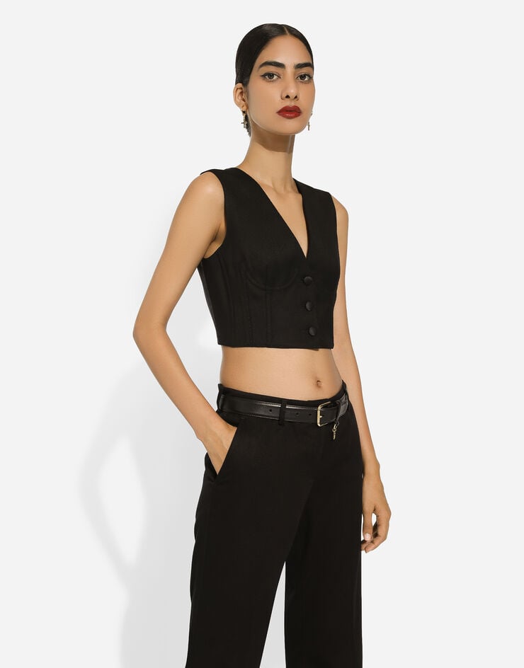 Dolce & Gabbana Chaleco Corto De Cady Con Detalles Corseteros