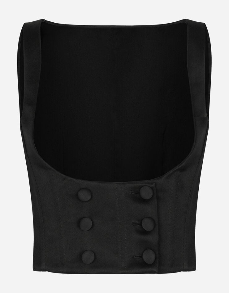 Dolce & Gabbana Chaleco de esmoquin de botonadura doble en raso duquesa de seda