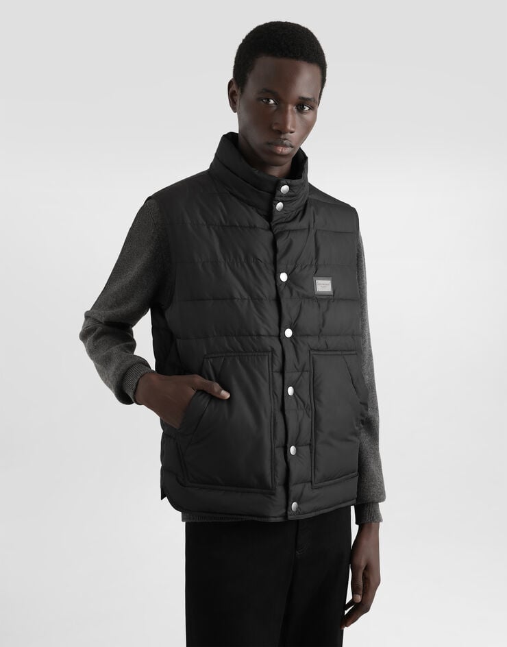 Dolce & Gabbana Chaleco De Nailon Con Placa Con Logotipo