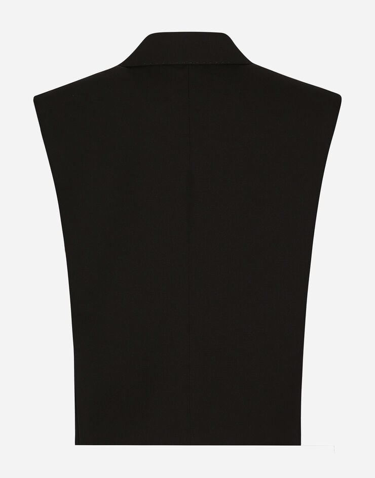 Dolce & Gabbana Chaleco Tipo Esmoquin De Botonadura Doble En Gabardina De Lana
