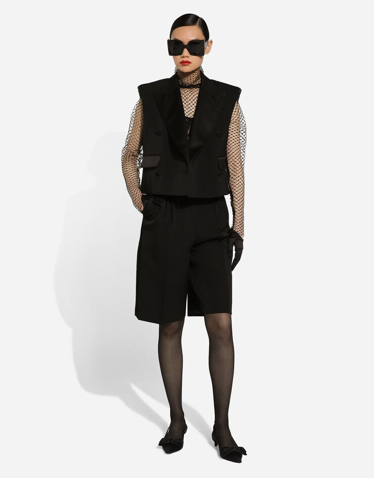 Dolce & Gabbana Chaleco Tipo Esmoquin De Botonadura Doble En Gabardina De Lana