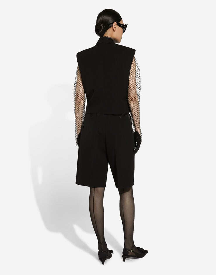 Dolce & Gabbana Chaleco Tipo Esmoquin De Botonadura Doble En Gabardina De Lana