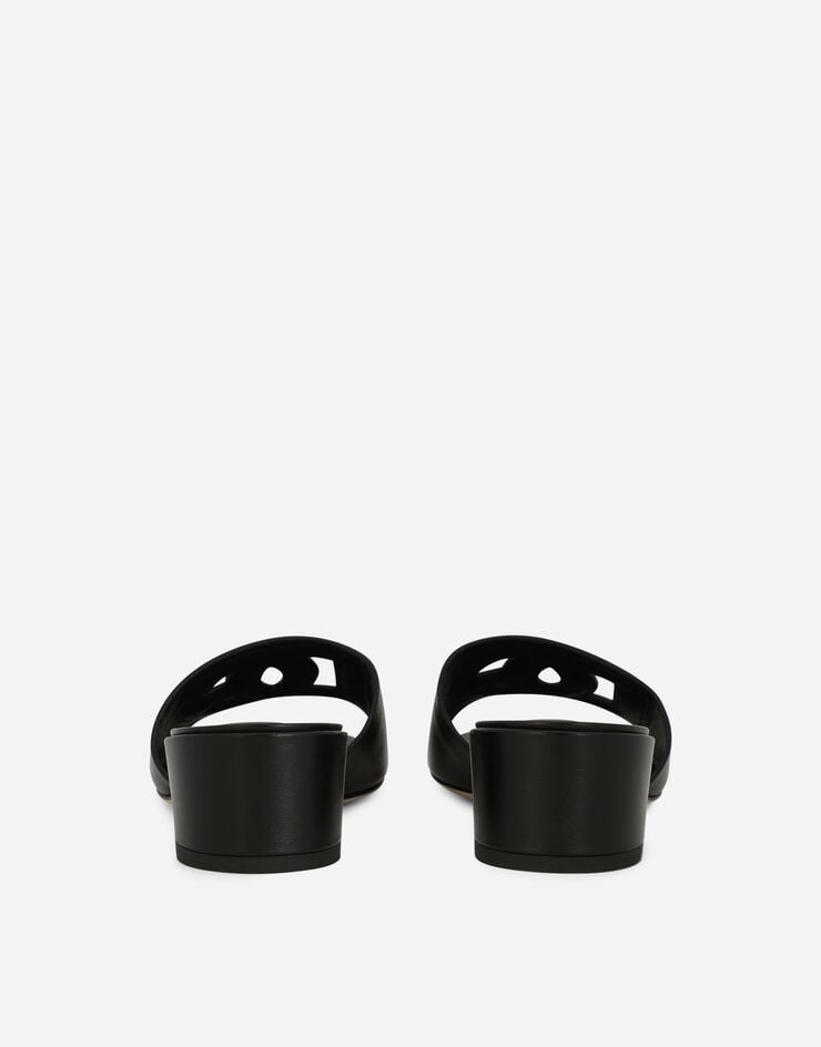 Dolce & Gabbana Chancla En Piel De Becerro Con Logotipo DG