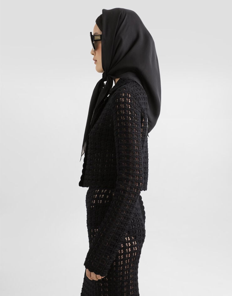 Dolce & Gabbana Chaqueta Corta De Botonadura Cruzada De Punto De Ganchillo De Lana