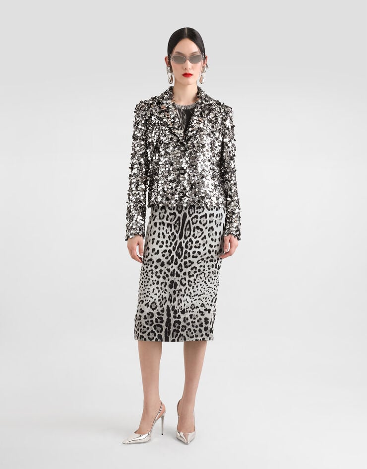 Dolce & Gabbana Chaqueta Corta De Botonadura Sencilla Bordada De Lentejuelas