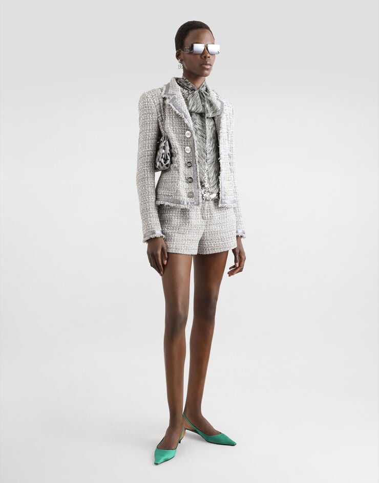 Dolce & Gabbana Chaqueta Corta De Botonadura Sencilla En Bouclé Lamé