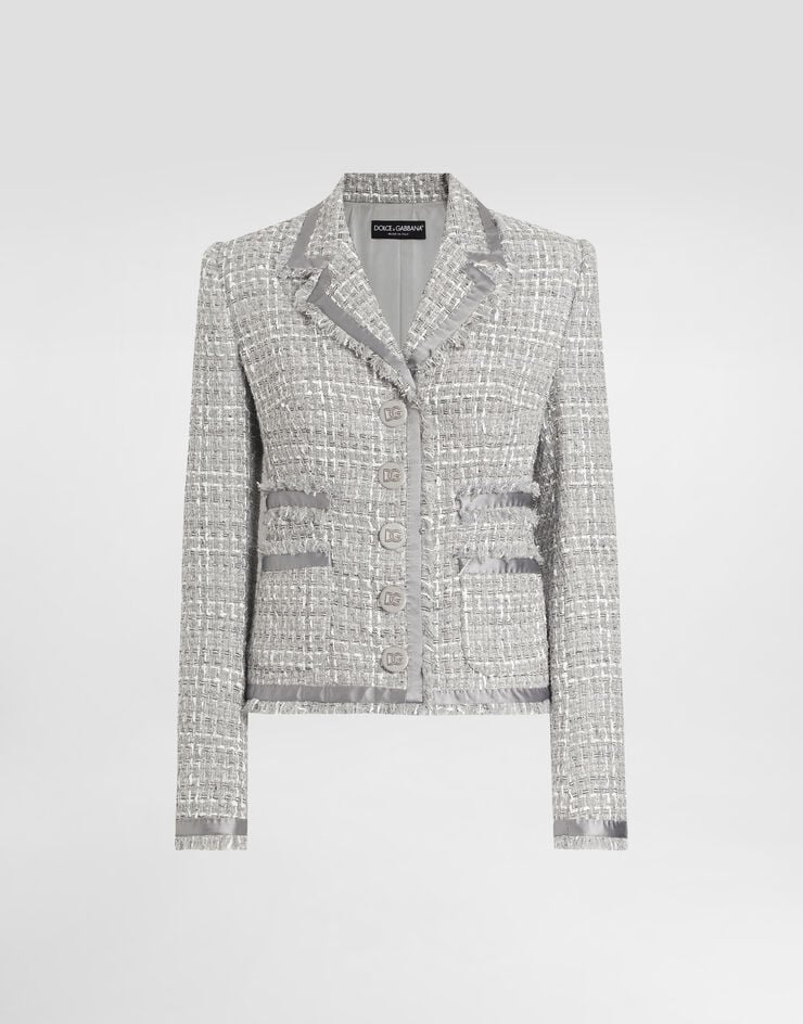 Dolce & Gabbana Chaqueta corta de botonadura sencilla en bouclé lamé