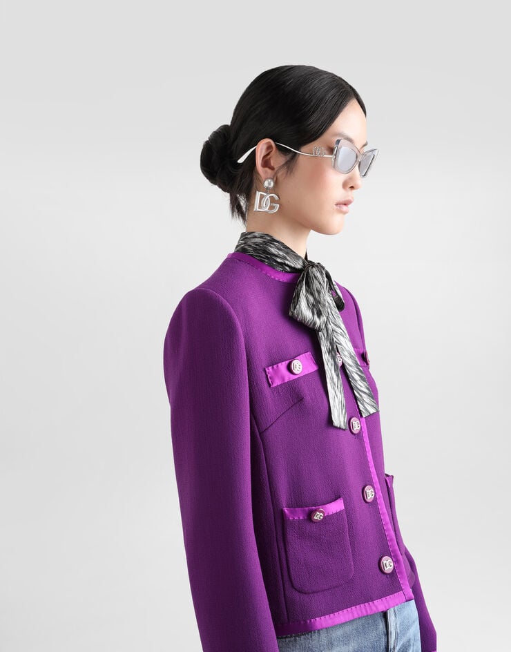 Dolce & Gabbana Chaqueta Corta De Botonadura Sencilla En Crepé De Lana