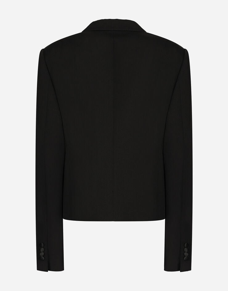 Dolce & Gabbana Chaqueta Corta De Esmoquin De Botonadura Doble En Gabardina De Lana
