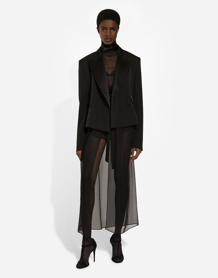 Dolce & Gabbana Chaqueta Corta De Esmoquin De Botonadura Doble En Gabardina De Lana