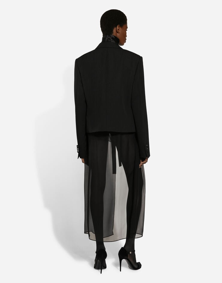 Dolce & Gabbana Chaqueta Corta De Esmoquin De Botonadura Doble En Gabardina De Lana