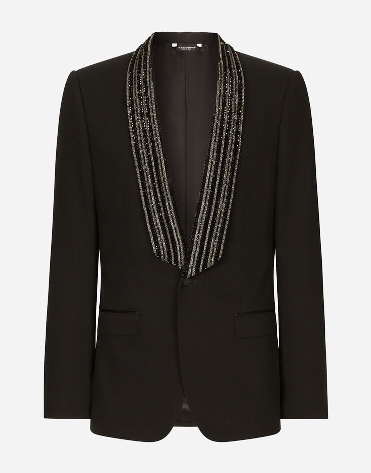 Dolce & Gabbana Chaqueta de botonadura sencilla con cuello de chal bordado