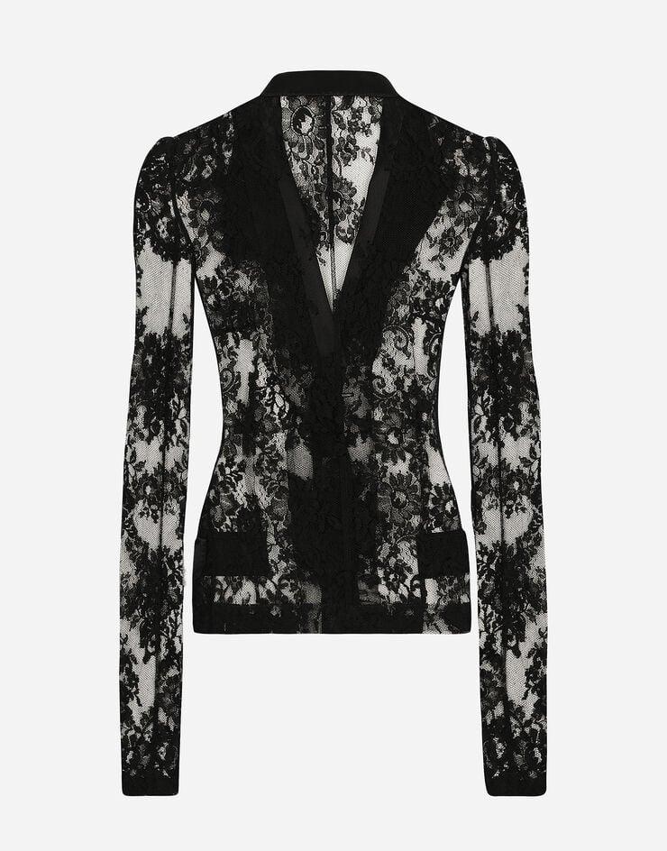 Dolce & Gabbana Chaqueta De Encaje Floral Con Detalles De Raso