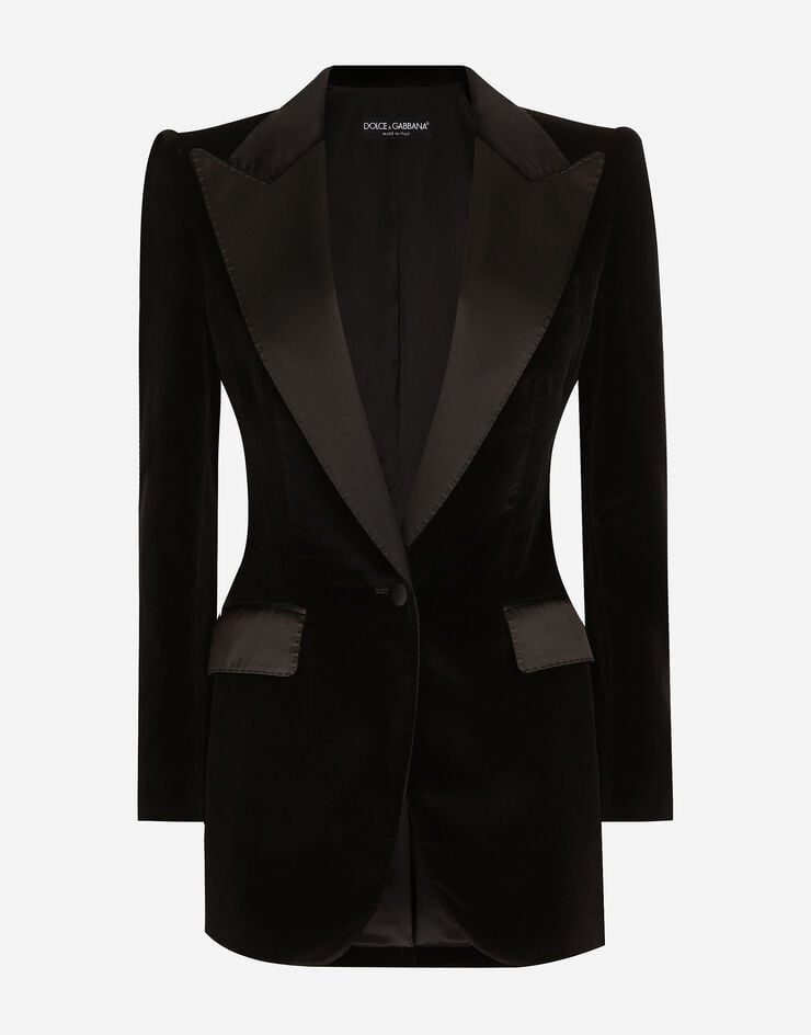 Dolce & Gabbana Chaqueta de esmoquin Turlington de botonadura sencilla de terciopelo