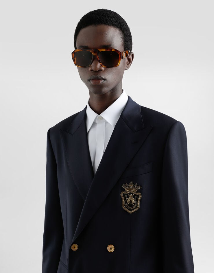 Dolce & Gabbana Chaqueta De Lana Con Botonadura Doble Y Parche