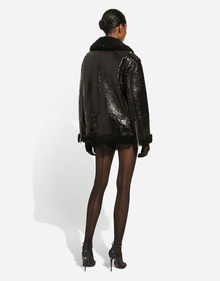 Dolce & Gabbana Chaqueta De Piel Ovina Con Borreguito