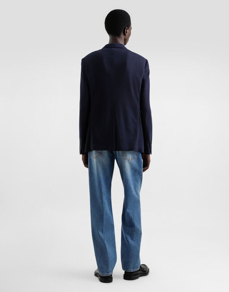 Dolce & Gabbana Chaqueta De Punto De Algodón Con Botonadura Sencilla Y Logotipo Bordado