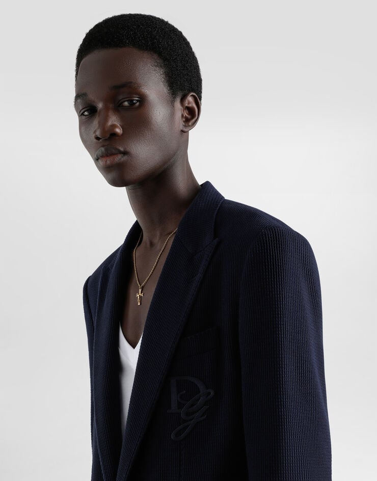 Dolce & Gabbana Chaqueta De Punto De Algodón Con Botonadura Sencilla Y Logotipo Bordado