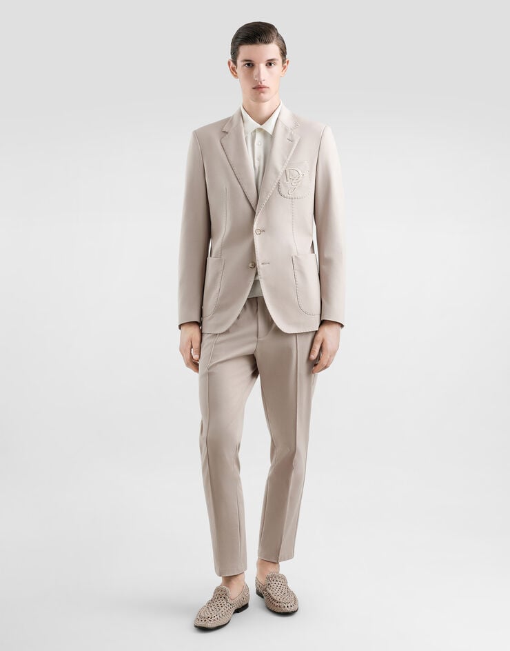 Dolce & Gabbana Chaqueta De Punto Elástico Con Botonadura Sencilla Y Logotipo Bordado