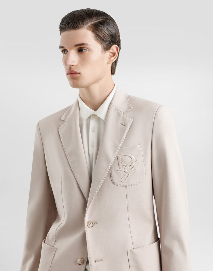 Dolce & Gabbana Chaqueta De Punto Elástico Con Botonadura Sencilla Y Logotipo Bordado