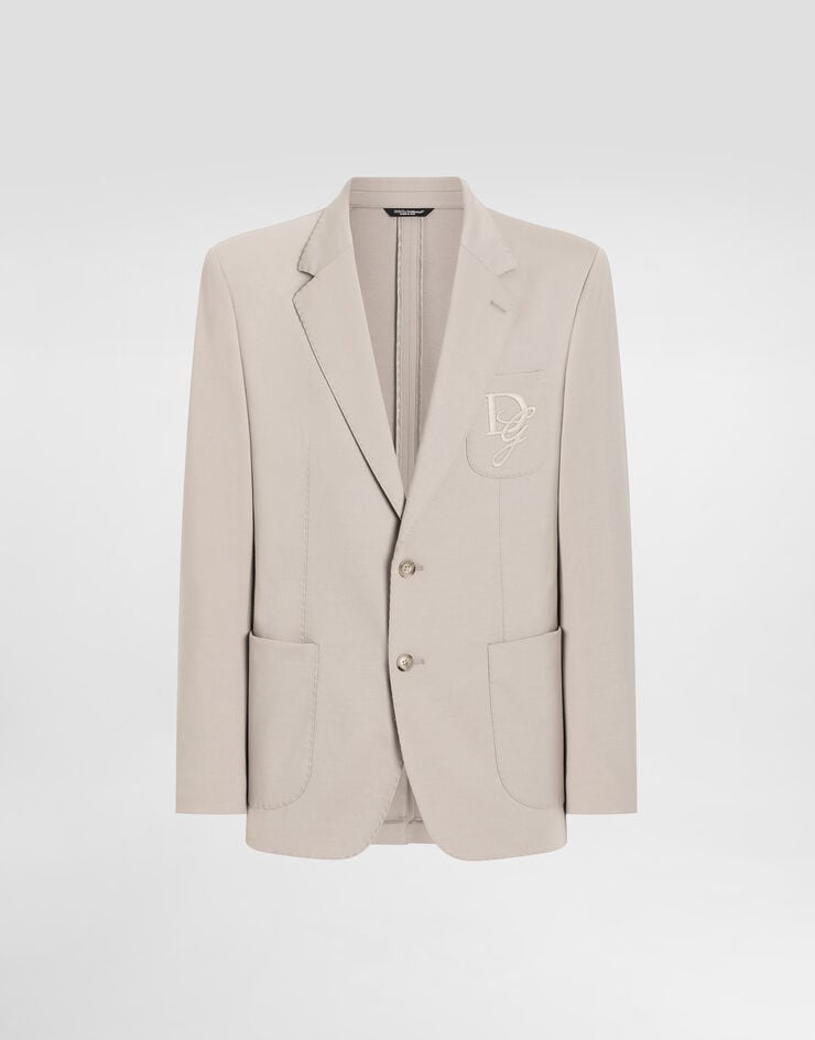 Dolce & Gabbana Chaqueta de punto elástico con botonadura sencilla y logotipo bordado