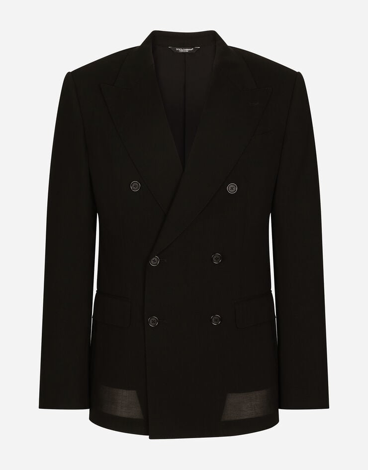 Dolce & Gabbana Chaqueta deconstruida de botonadura doble en gasa de lana