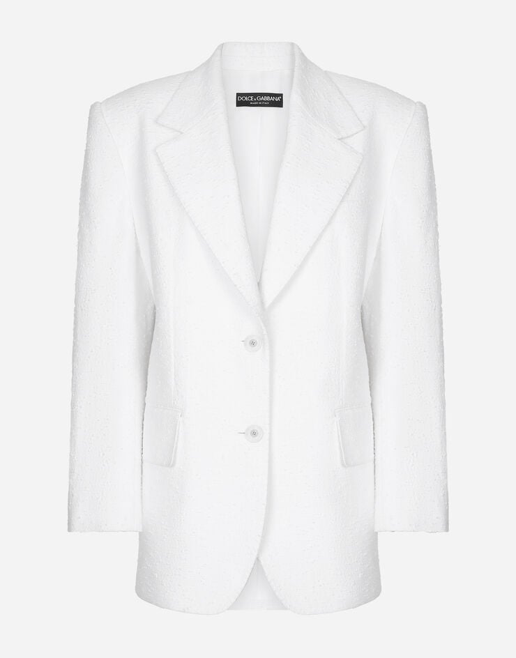 Dolce & Gabbana Chaqueta en tweed raschel de algodón con botonadura sencilla