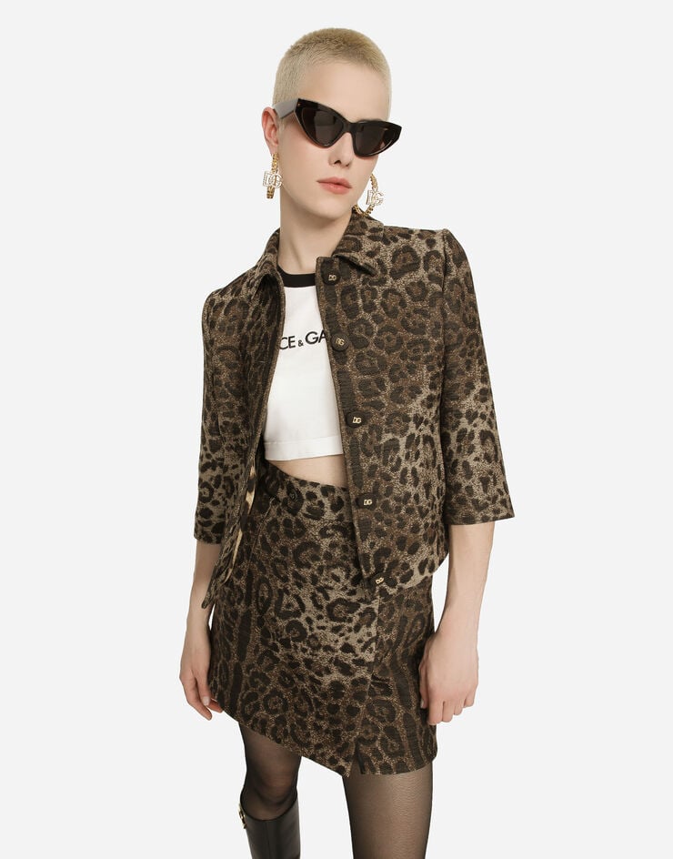 Dolce & Gabbana Chaqueta Gabbana En Jacquard De Lana Con Motivo De Leopardo