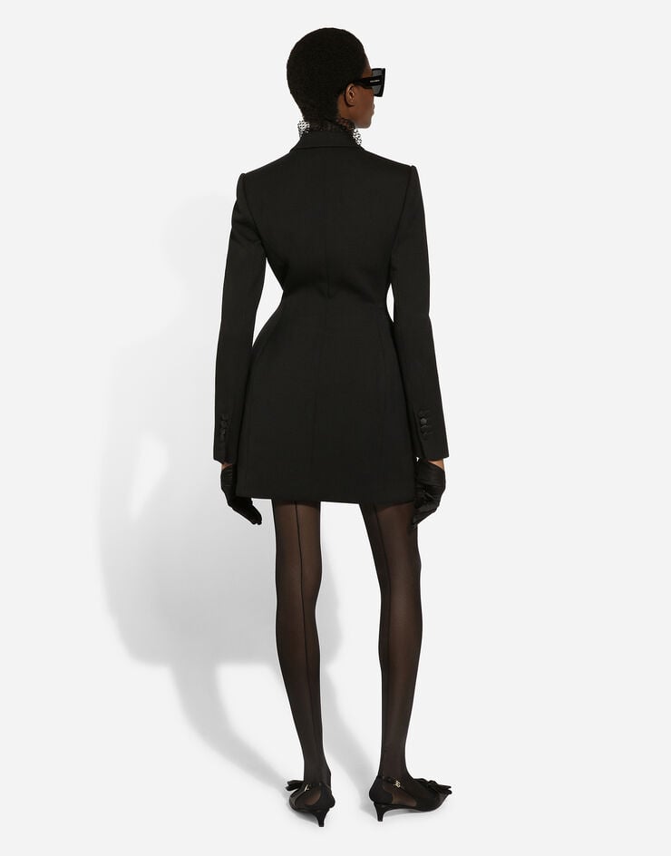 Dolce & Gabbana Chaqueta Larga Tipo Esmoquin Dolce De Botonadura Doble De Lana Elástica