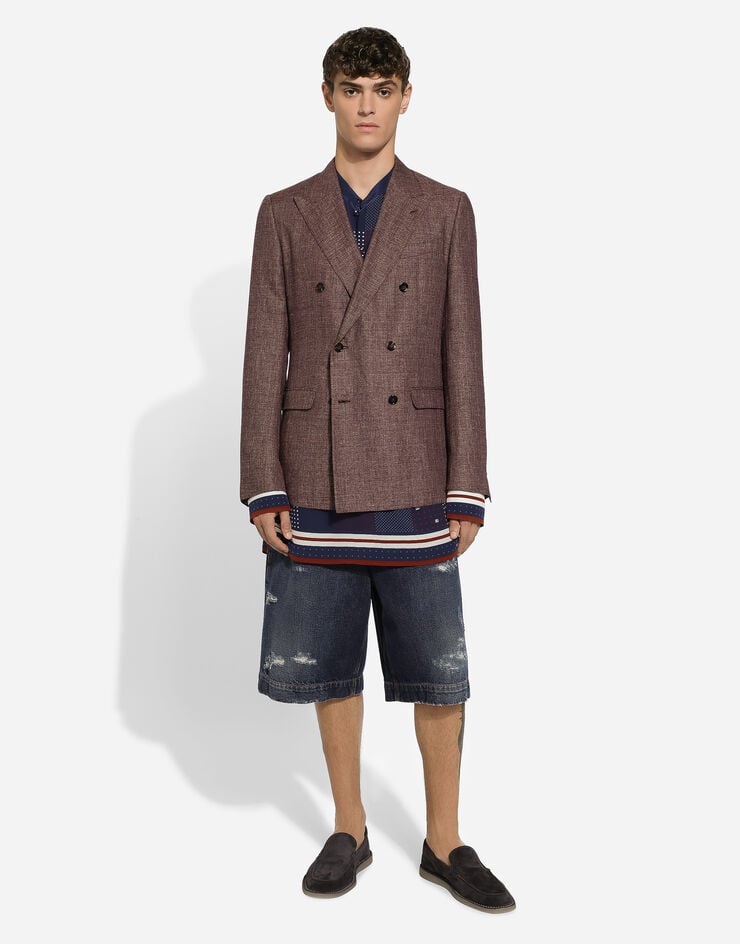 Dolce & Gabbana Chaqueta Taormina En Mezcla De Lino Con Botonadura Doble