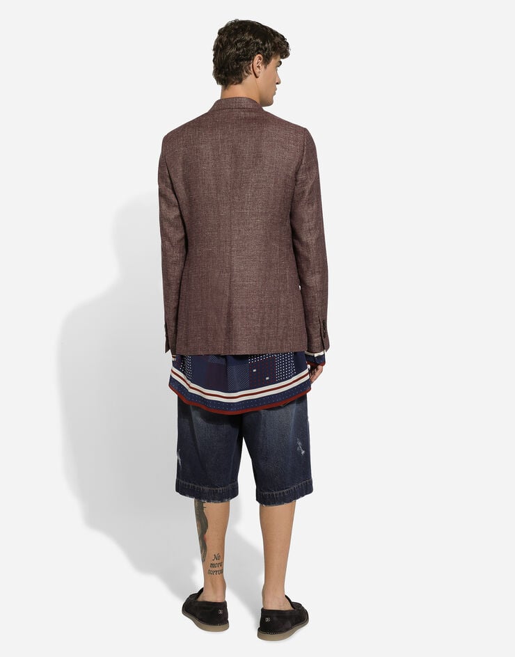 Dolce & Gabbana Chaqueta Taormina En Mezcla De Lino Con Botonadura Doble