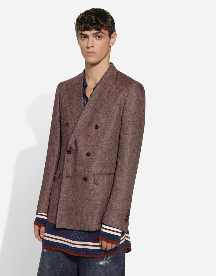 Dolce & Gabbana Chaqueta Taormina En Mezcla De Lino Con Botonadura Doble