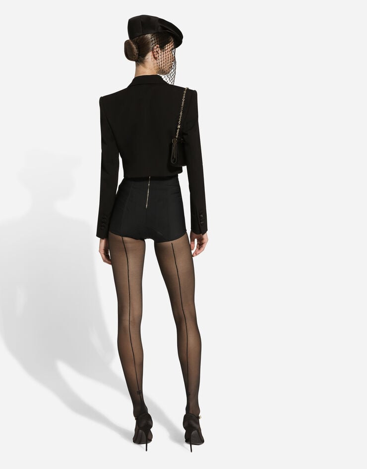 Dolce & Gabbana Chaqueta Tipo Esmoquin Corta De Botonadura Doble En Gabardina De Lana