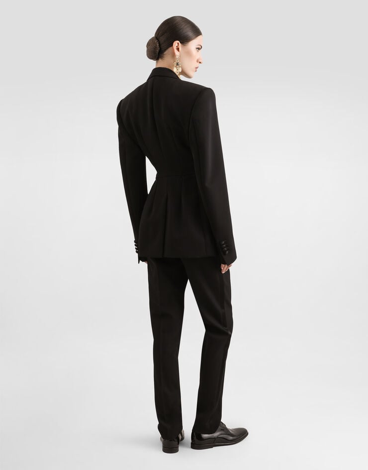 Dolce & Gabbana Chaqueta Tipo Esmoquin De Botonadura Doble En Gabardina De Lana