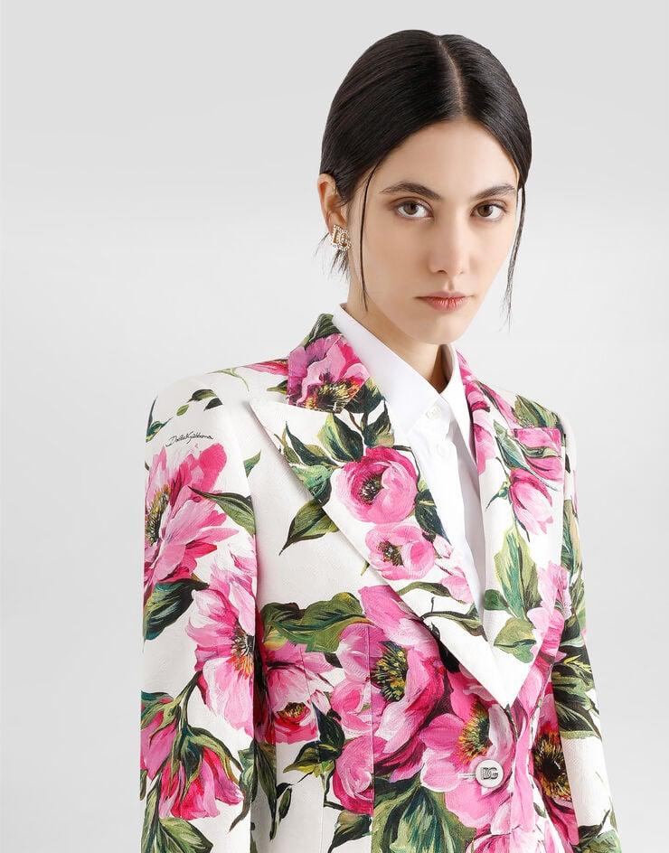 Dolce & Gabbana Chaqueta Turlington De Algodón Jacquard Con Estampado De Peonías