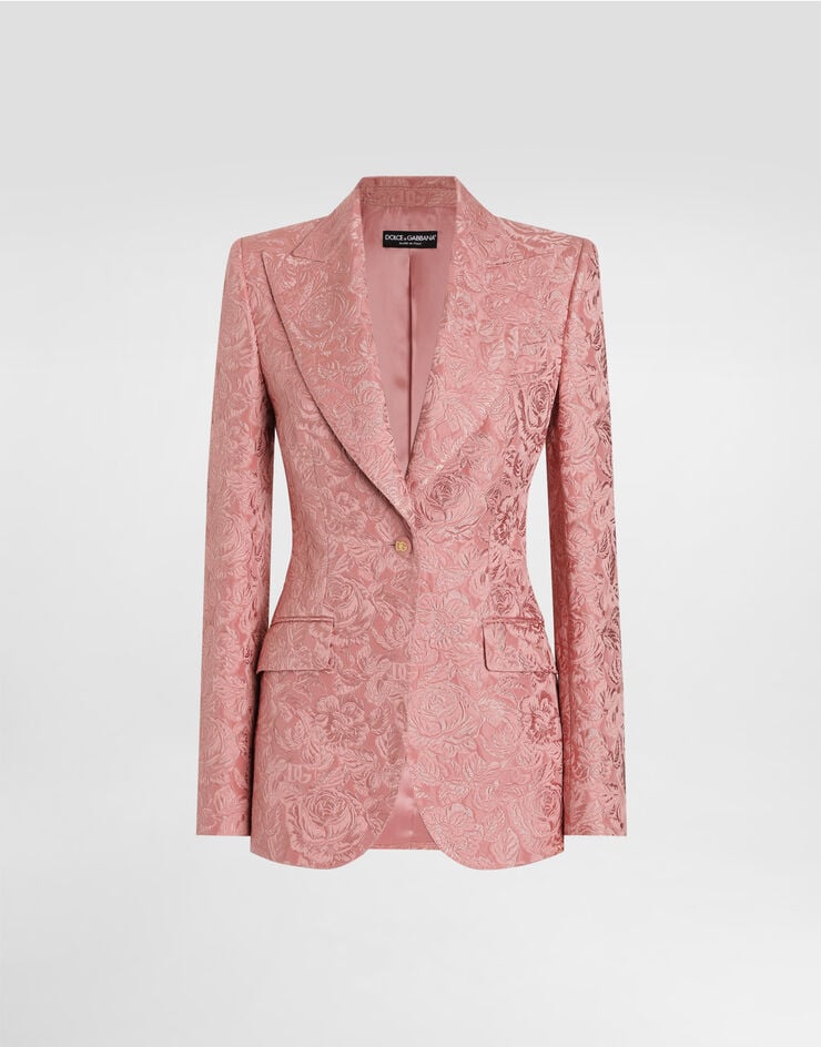 Dolce & Gabbana Chaqueta Turlington de botonadura sencilla en jacquard acolchado floral